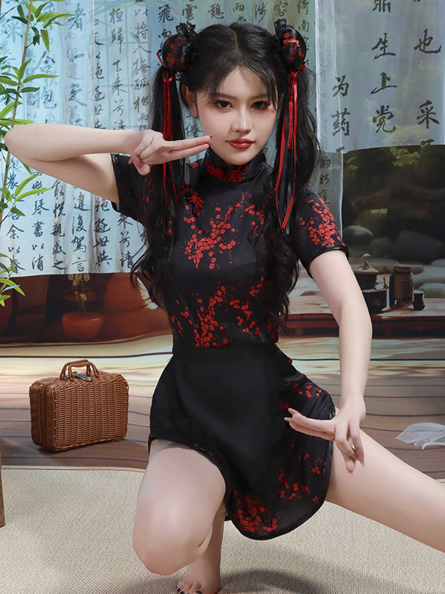 Chinese Traditional Qipao Dress - Elegant High Slit Cheongsam Blesssafe