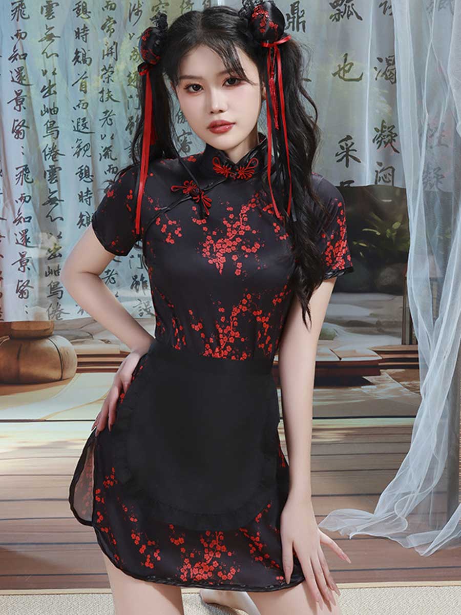 Chinese Traditional Qipao Dress - Elegant High Slit Cheongsam Blesssafe