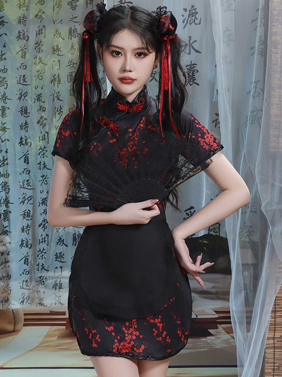 Chinese Traditional Qipao Dress - Elegant High Slit Cheongsam Blesssafe