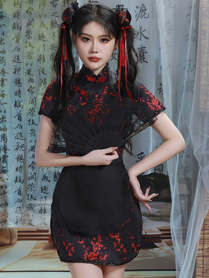 Chinese Traditional Qipao Dress - Elegant High Slit Cheongsam Blesssafe