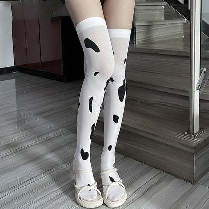 Cow Printed Thigh Highs Stockings Cow Cosplay Costume Accessories Blesssafe