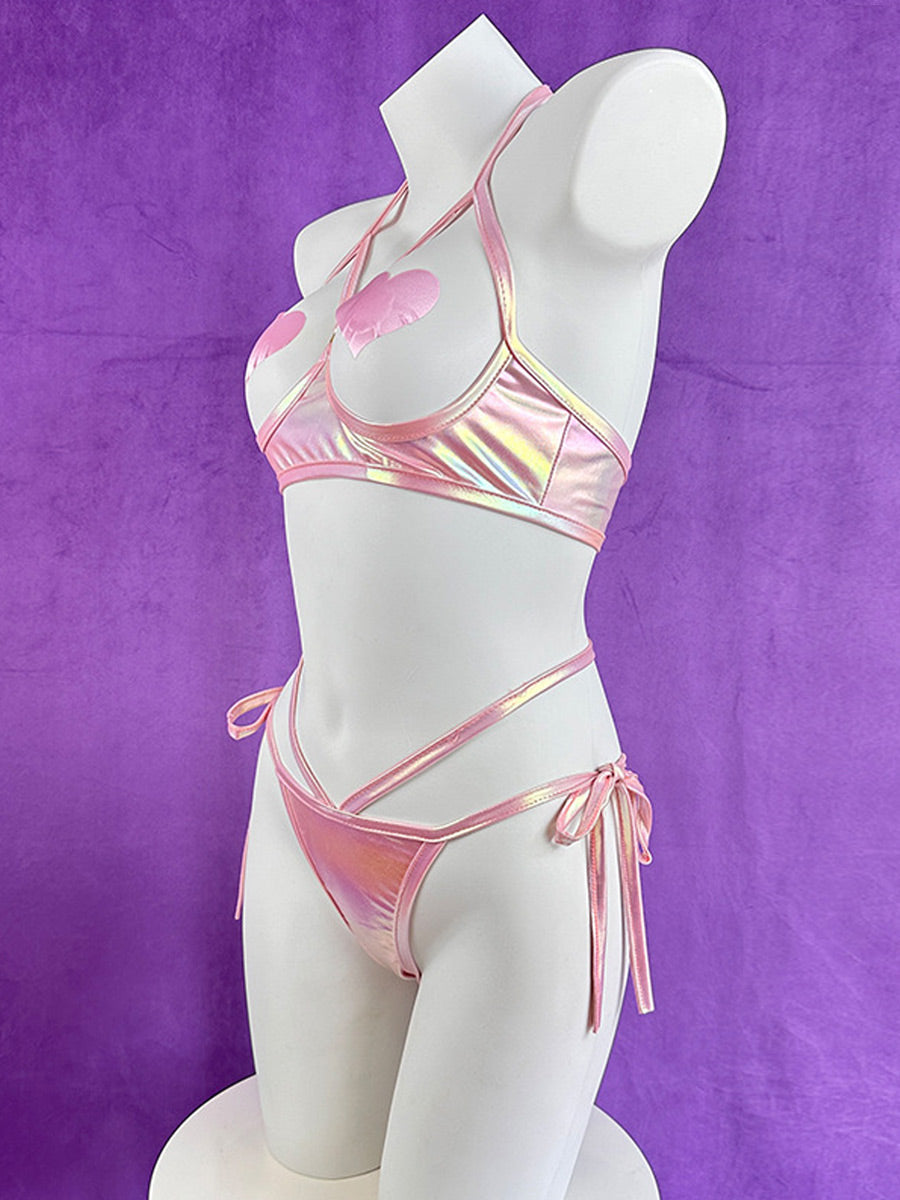 Cyber Bunny Reflective Costume - Holographic Glow Rave Gear blesssafe