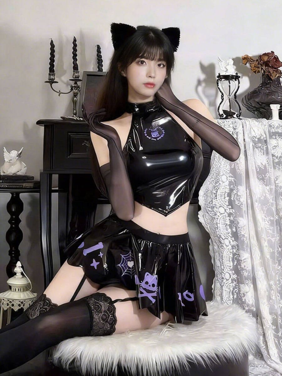 Cyber Punk Gothic Lingerie Catgirl Cosplay