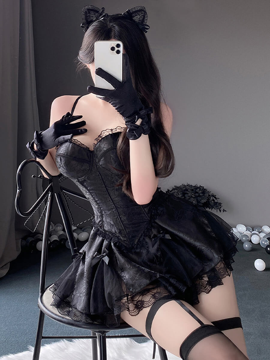 Jacquard Lace Gothic Lingerie Cosplay