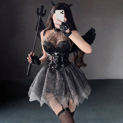 Spiderweb Mesh Gothic Lingerie Dress