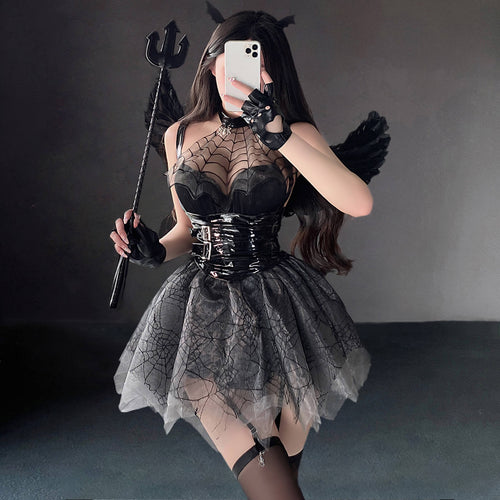 Spiderweb Mesh Gothic Lingerie Dress
