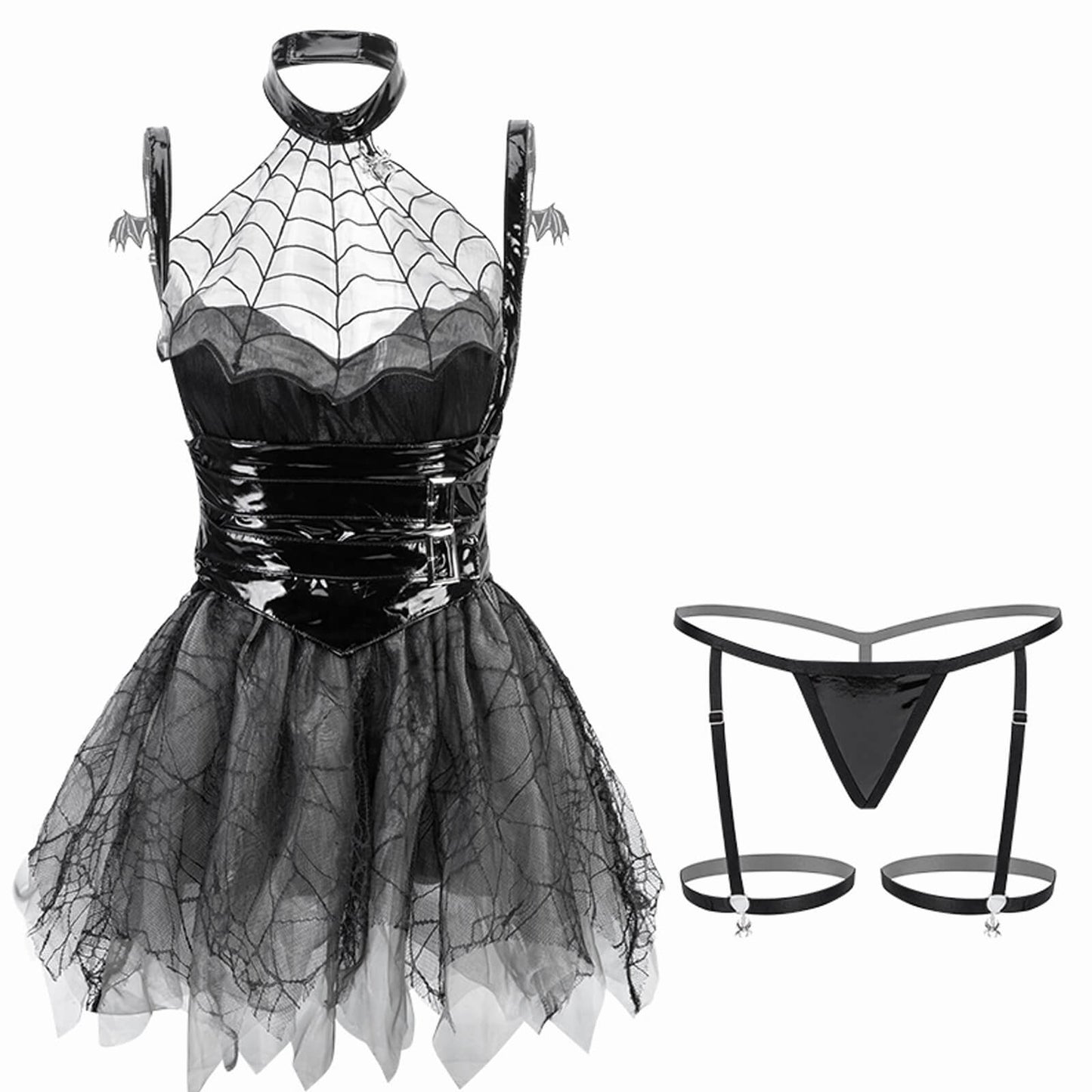 Spiderweb Mesh Gothic Lingerie Dress