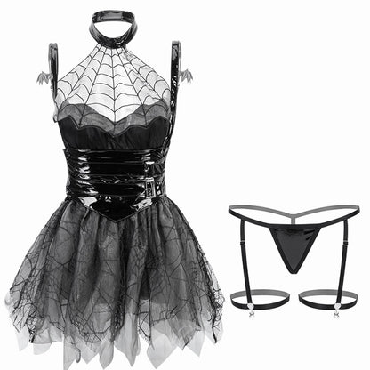 Spiderweb Mesh Gothic Lingerie Dress