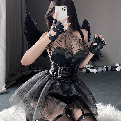 Spiderweb Mesh Gothic Lingerie Dress