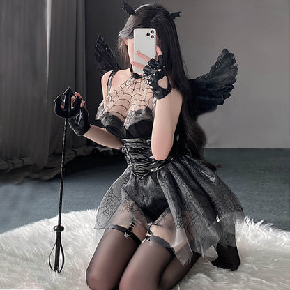Spiderweb Mesh Gothic Lingerie Dress