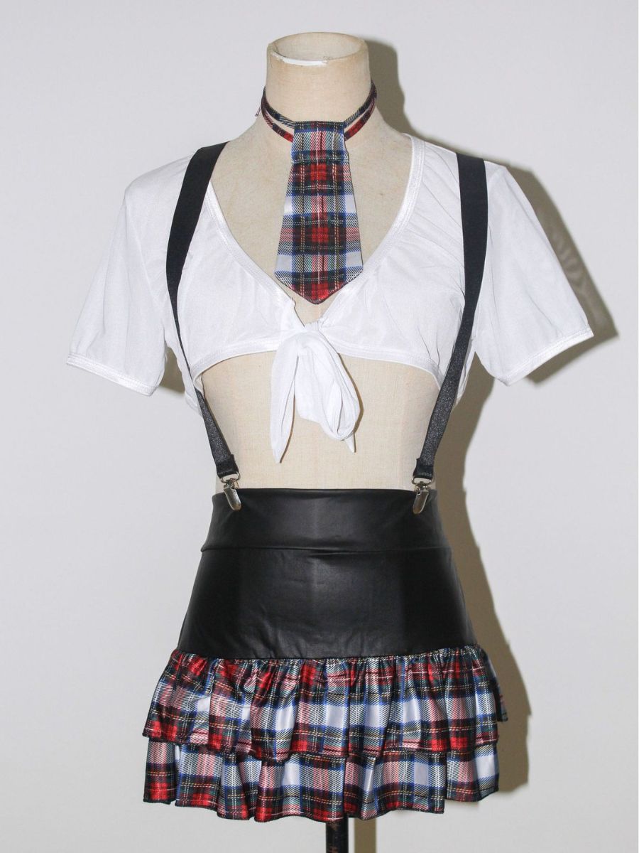 Edgy Plaid Schoolgirl Outfit - Sexy Alternative Anime Costume