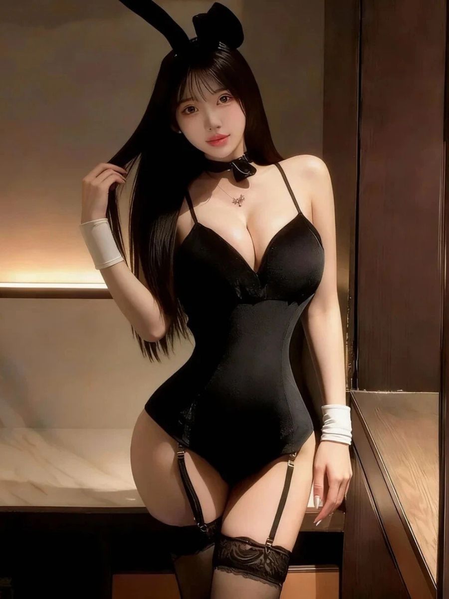 Elegant Bunny Girl Cosplay Set - Premium Tailored Casino Outfit blesssafe