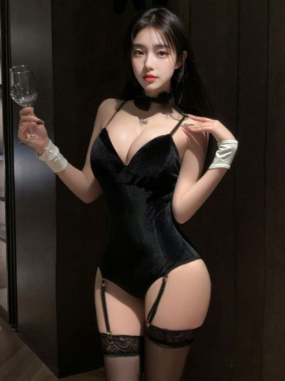 Elegant Bunny Girl Cosplay Set - Premium Tailored Casino Outfit blesssafe