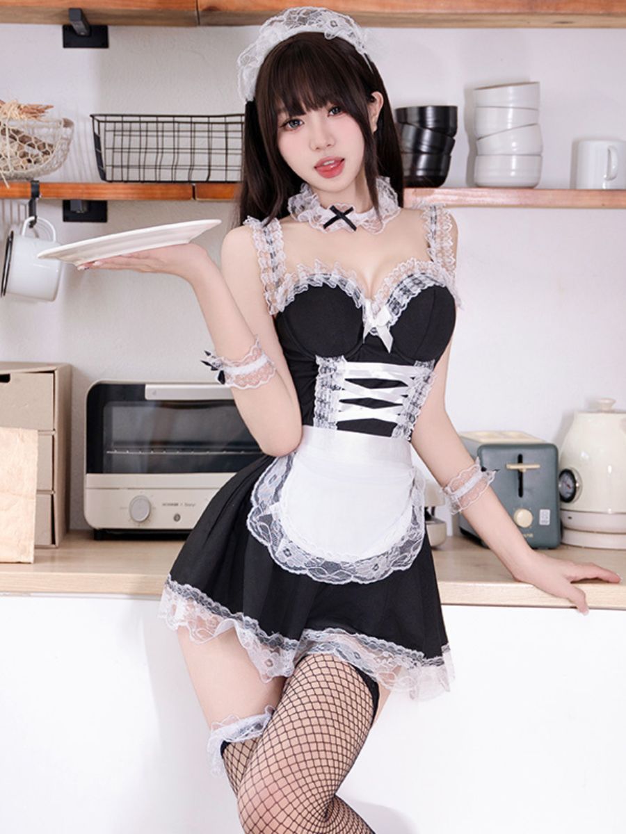 Flirty French Maid Cosplay Uniform Set Blesssafe