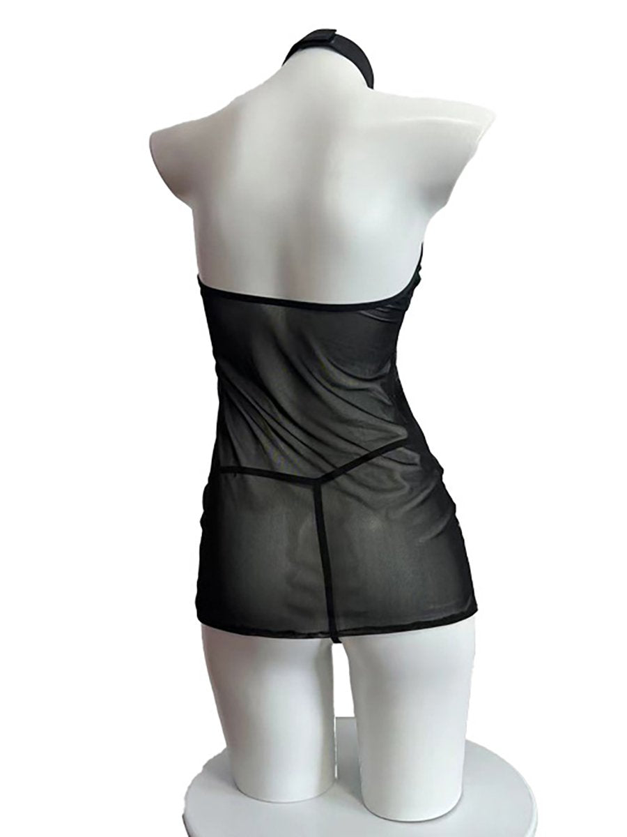 Black Floral Lace Cheongsam Lingerie - Sheer Chinese Style Teddy Blesssafe