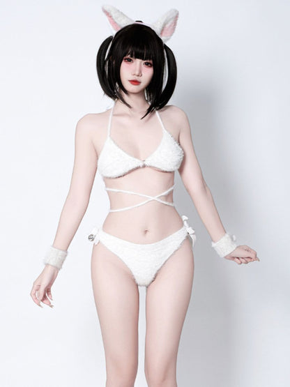 Cute Fluffy Cat Cosplay Lingerie Set blesssafe