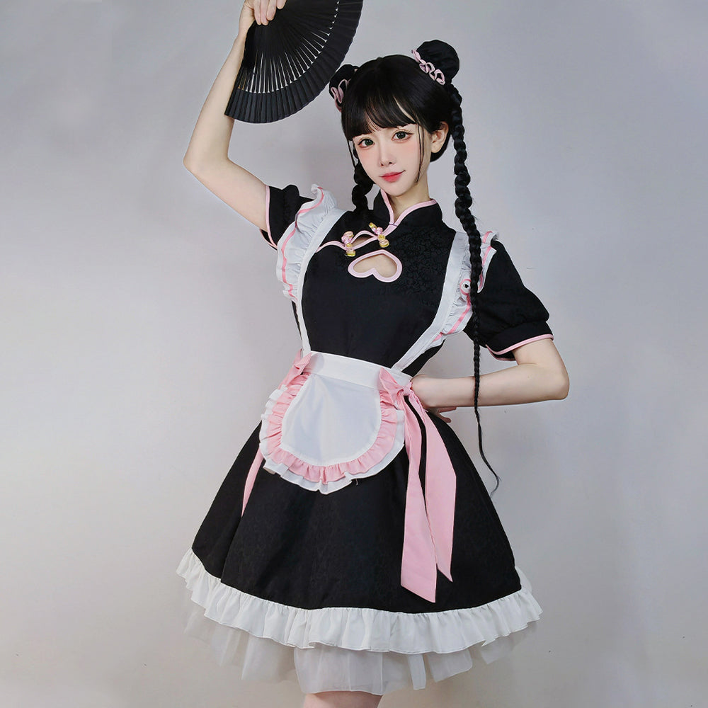 Anime Cheongsam Lolita Maid Cosplay Dress Set Blesssafe