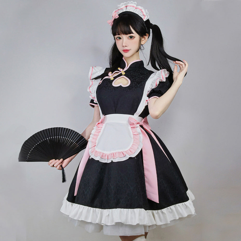 Anime Cheongsam Lolita Maid Cosplay Dress Set Blesssafe