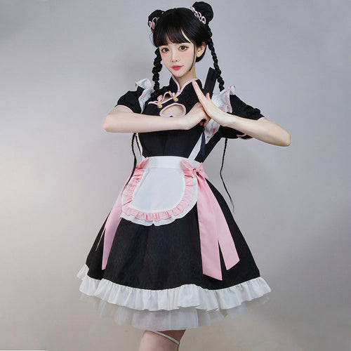 Anime Cheongsam Lolita Maid Cosplay Dress Set Blesssafe