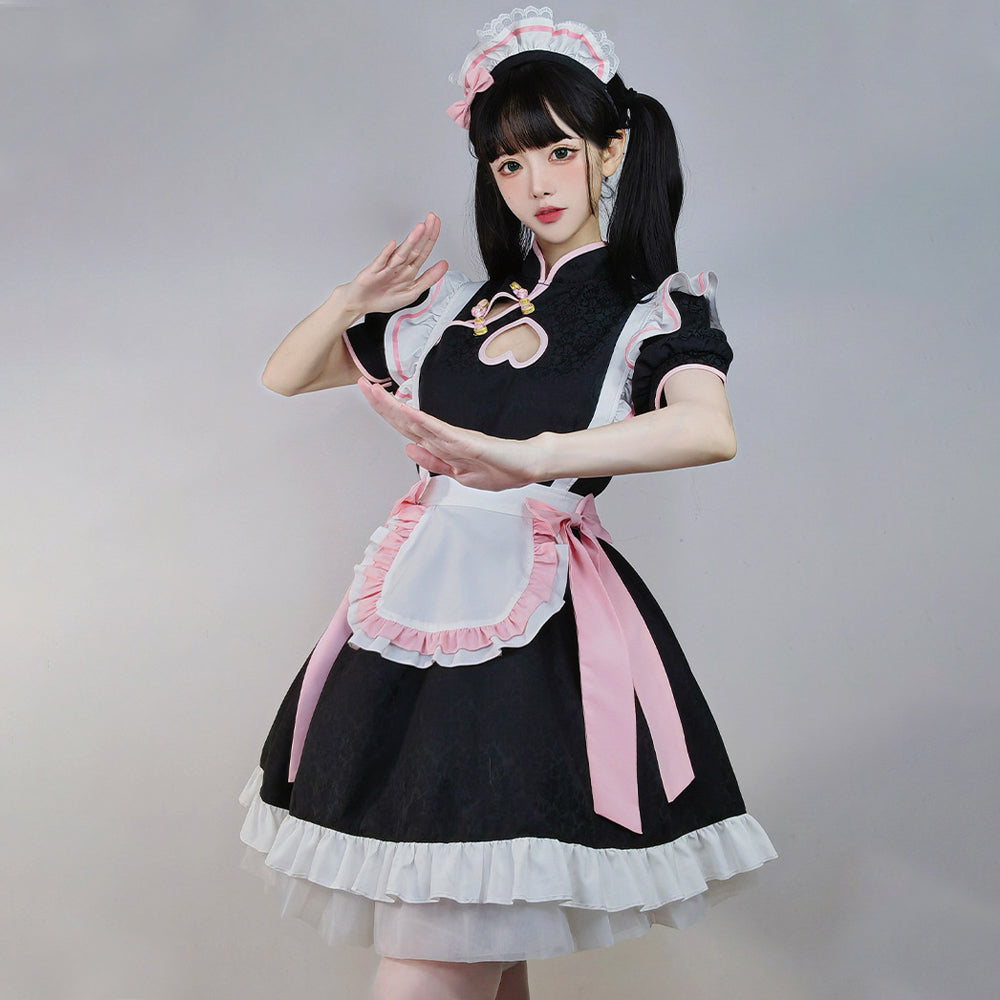 Anime Cheongsam Lolita Maid Cosplay Dress Set Blesssafe