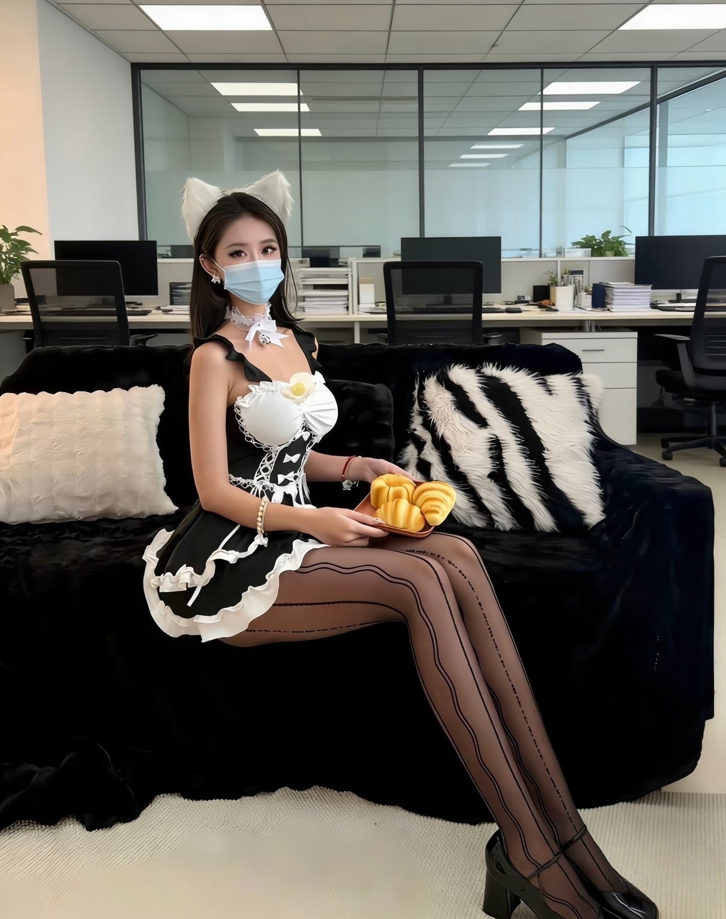 Black and White Maid Outfit - Sexy Anime Lingerie Cosplay Apron Dress Blesssafe