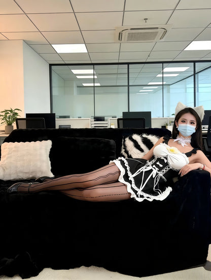 Black and White Maid Outfit - Sexy Anime Lingerie Cosplay Apron Dress Blesssafe