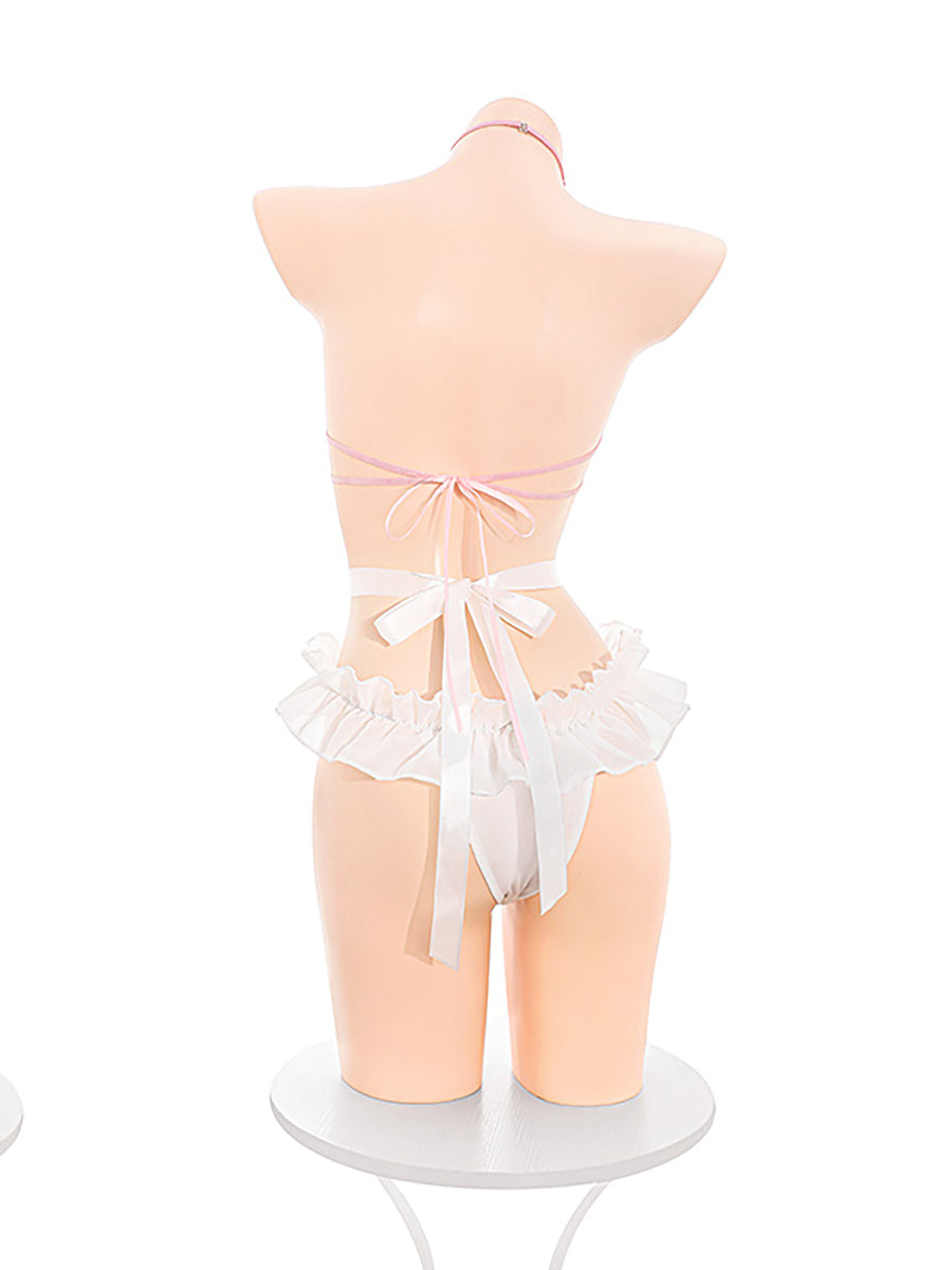 Furry Cat Angel Crotchless Bodysuit blesssafe
