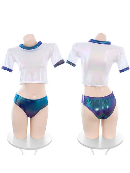 Japanese Reflective Gym Suit - High Gloss Anime Bloomer Costume Blesssafe