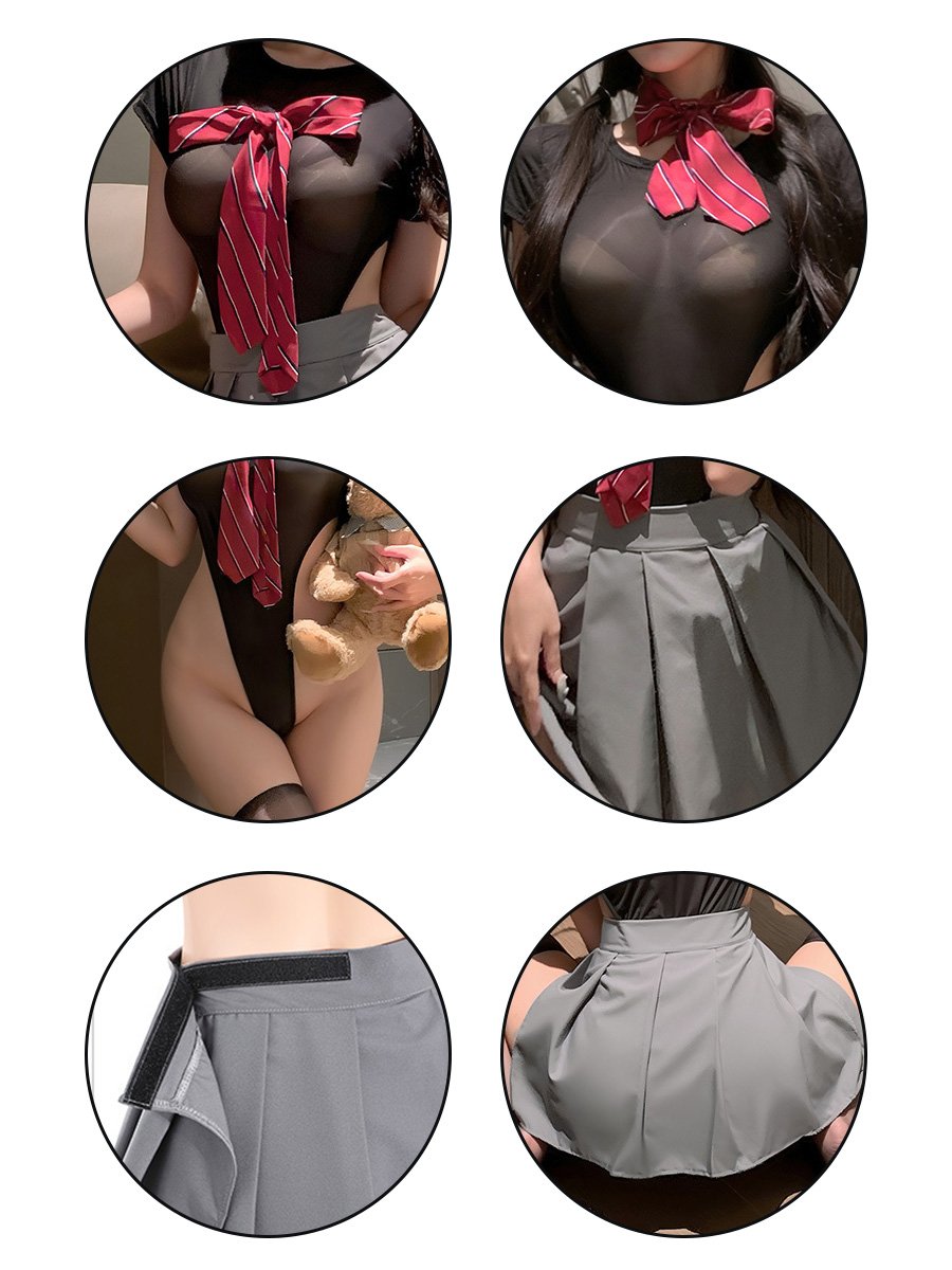 Japanese Style Mesh JK Uniform - Sheer Transparent Sailor Suit Blesssafe