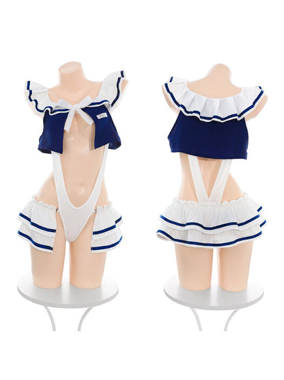 Japanese Sailor White Bodysuit - Sexy Anime Uniform Teddy Blesssafe