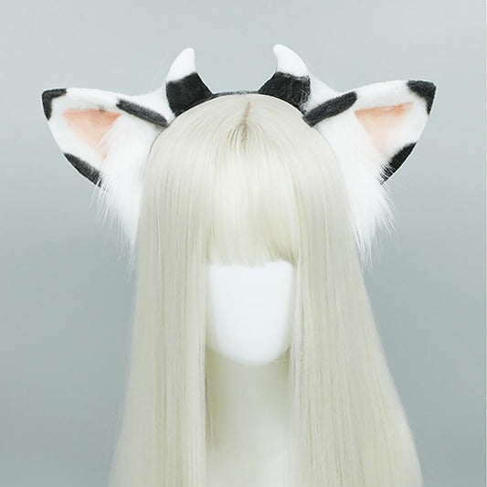 Furry Cow Ears Headwear Cartoon Animal Headband Lolita Cosplay Costume Blesssafe