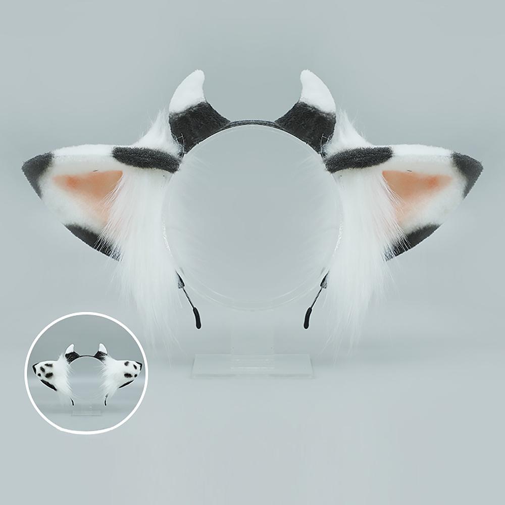 Furry Cow Ears Headwear Cartoon Animal Headband Lolita Cosplay Costume Blesssafe