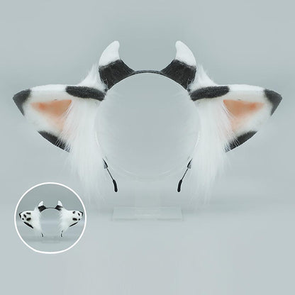 Furry Cow Ears Headwear Cartoon Animal Headband Lolita Cosplay Costume Blesssafe