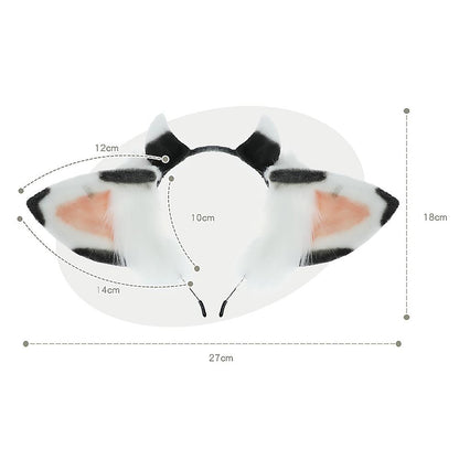 Furry Cow Ears Headwear Cartoon Animal Headband Lolita Cosplay Costume Blesssafe
