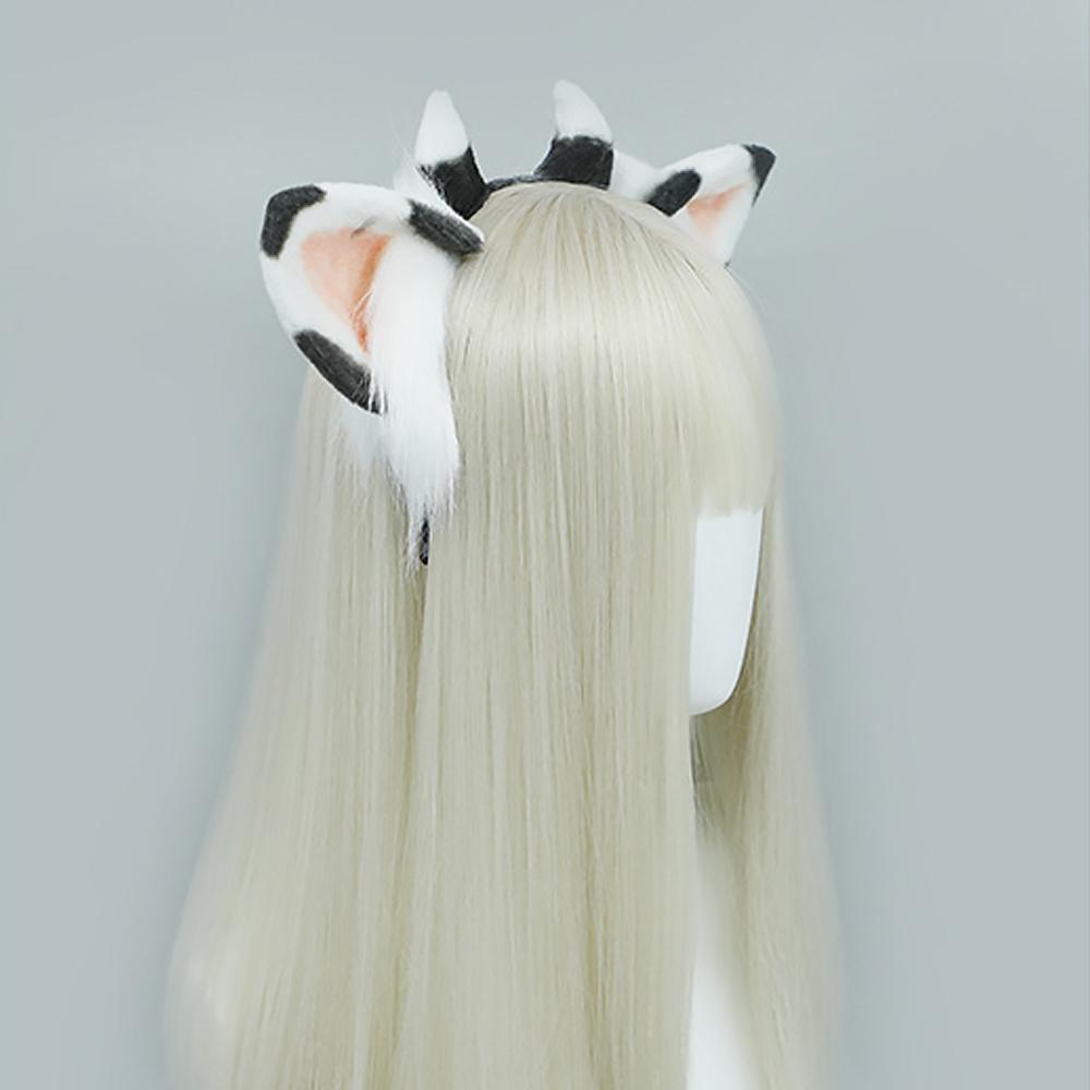 Furry Cow Ears Headwear Cartoon Animal Headband Lolita Cosplay Costume Blesssafe