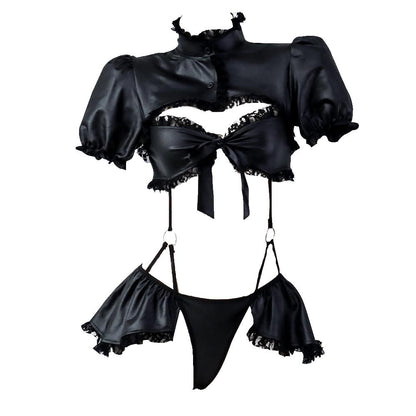 Faux Leather Lingerie Cutout Bodysuit