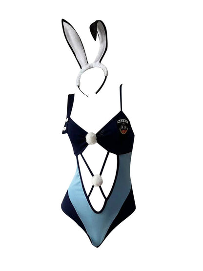 Anime Bunny Hollow Out Bodysuit - Revealing Cutout Costume blesssafe