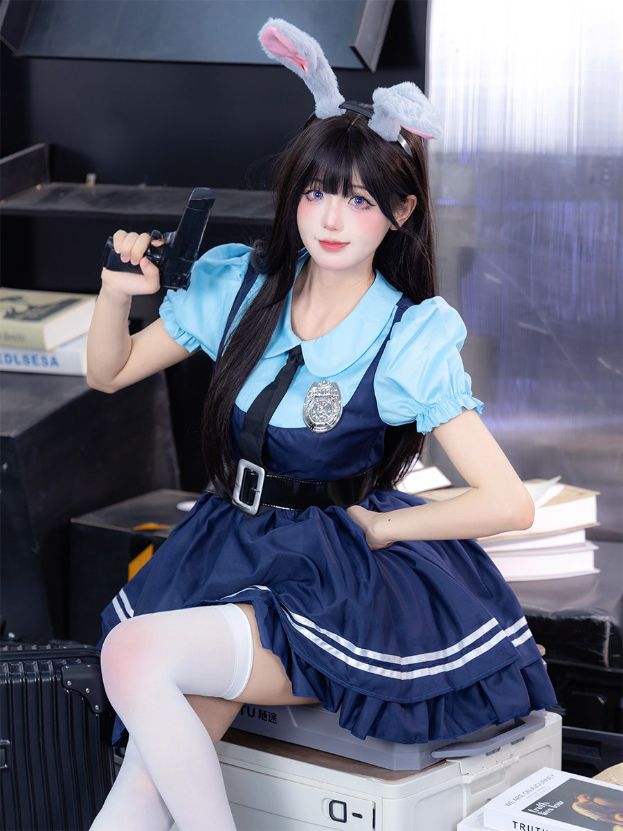 Cute Police Bunny Outfit - Anime Cop Officer Uniform Set blesssafe
