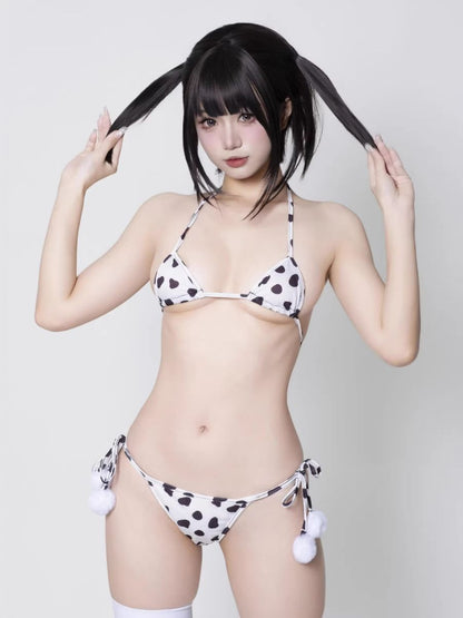 Kawaii Cow Bikini Cosplay Costume - Cute Anime Micro Swimwear Set Blesssafe