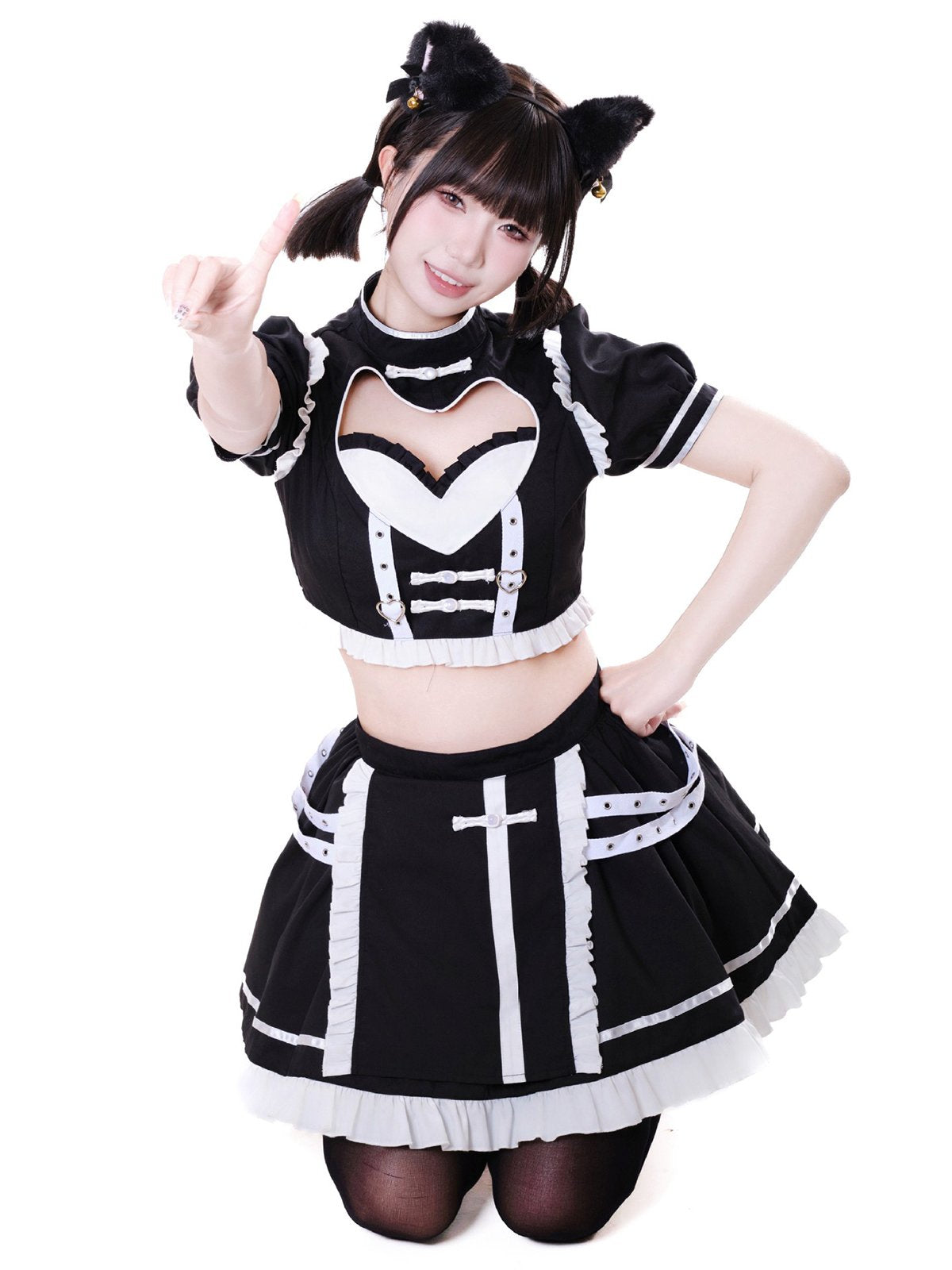 Kawaii Maid Top and Skirt Cosplay Costume Set Blesssafe