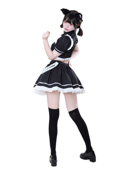 Kawaii Maid Top and Skirt Cosplay Costume Set Blesssafe