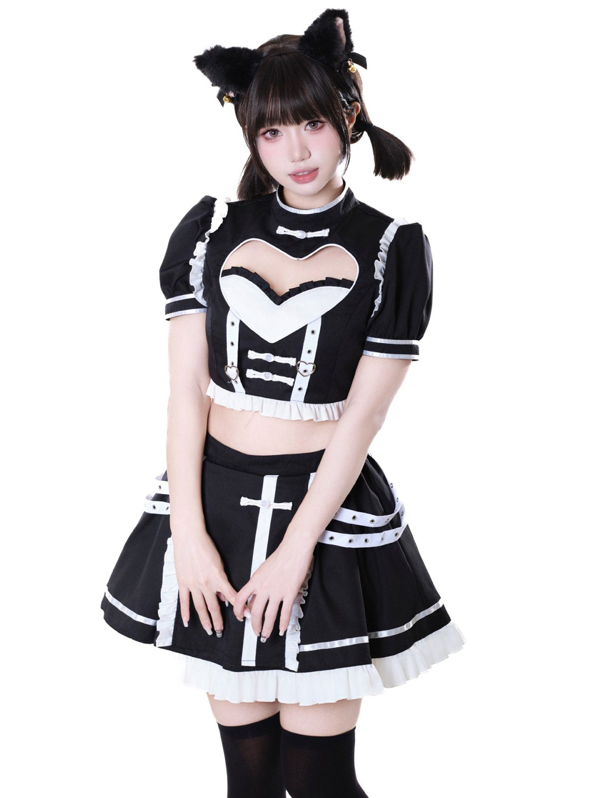 Kawaii Maid Top and Skirt Cosplay Costume Set Blesssafe