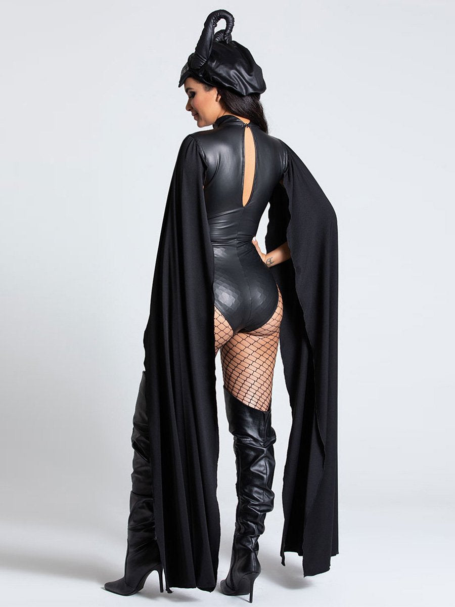 Latex Lingerie Devil Bodysuit & Horns