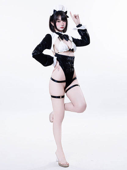 Seductive Anime Maid Detachable Bodysuit Set Blesssafe