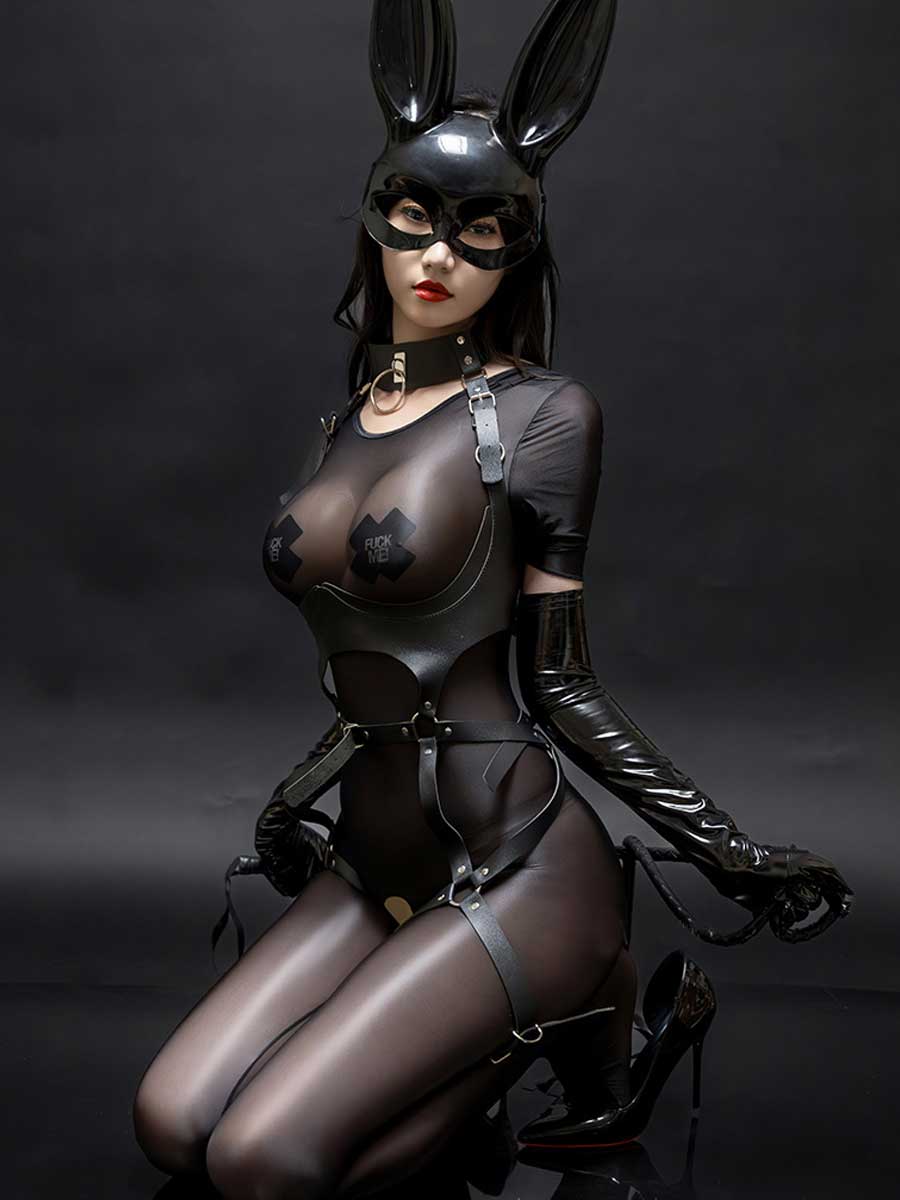 Sexy Bunny Harness Cosplay Lingerie - Strappy Rabbit Teddy blesssafe