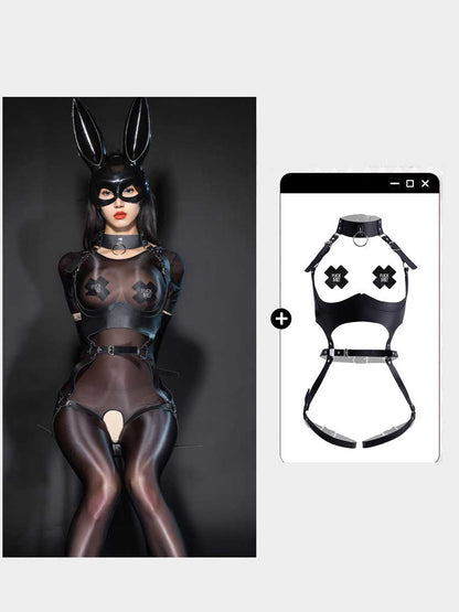 Sexy Bunny Harness Cosplay Lingerie - Strappy Rabbit Teddy blesssafe