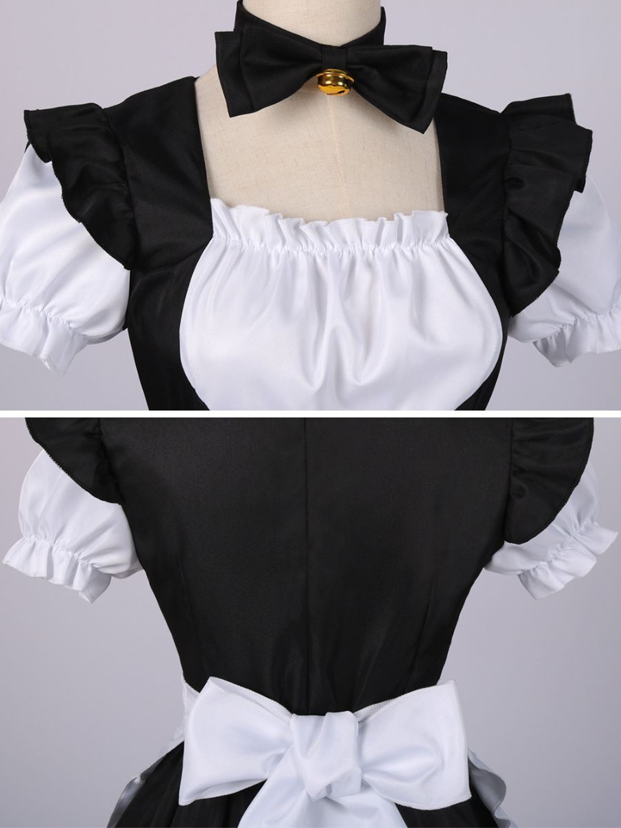 Sweet Lolita Style Ruffled Apron Maid Dress Set Blesssafe