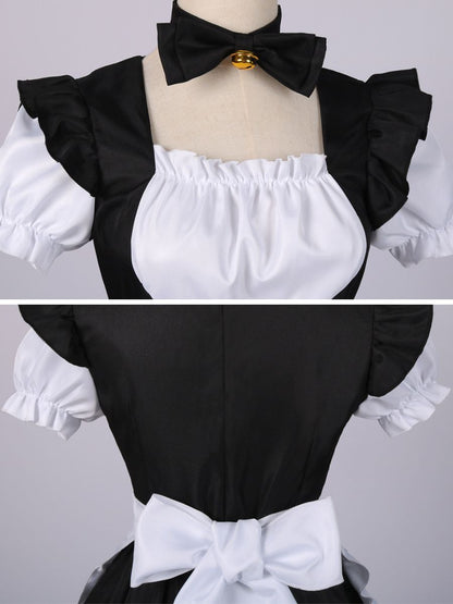 Sweet Lolita Style Ruffled Apron Maid Dress Set Blesssafe
