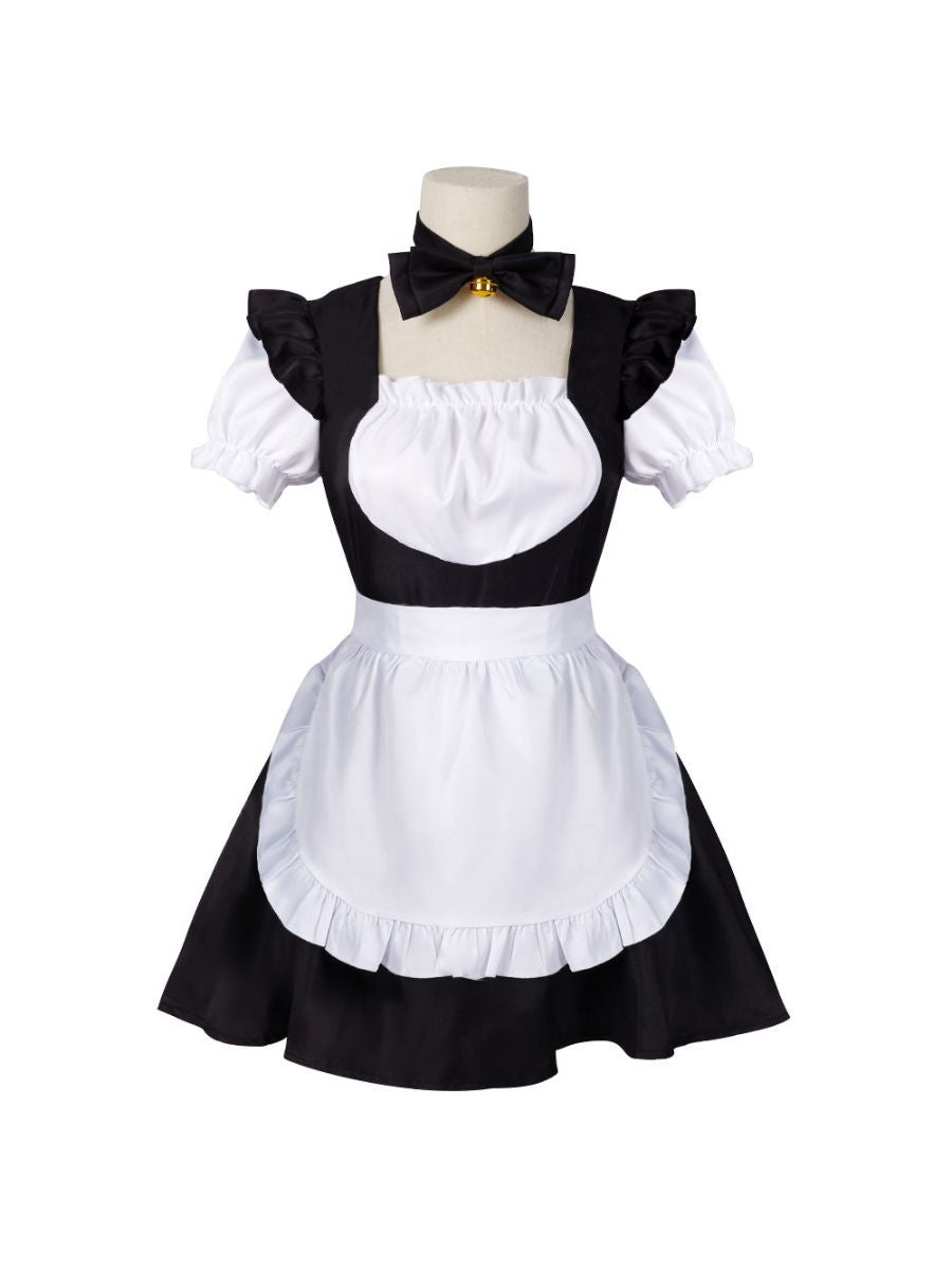 Sweet Lolita Style Ruffled Apron Maid Dress Set Blesssafe