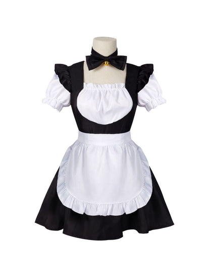Sweet Lolita Style Ruffled Apron Maid Dress Set Blesssafe